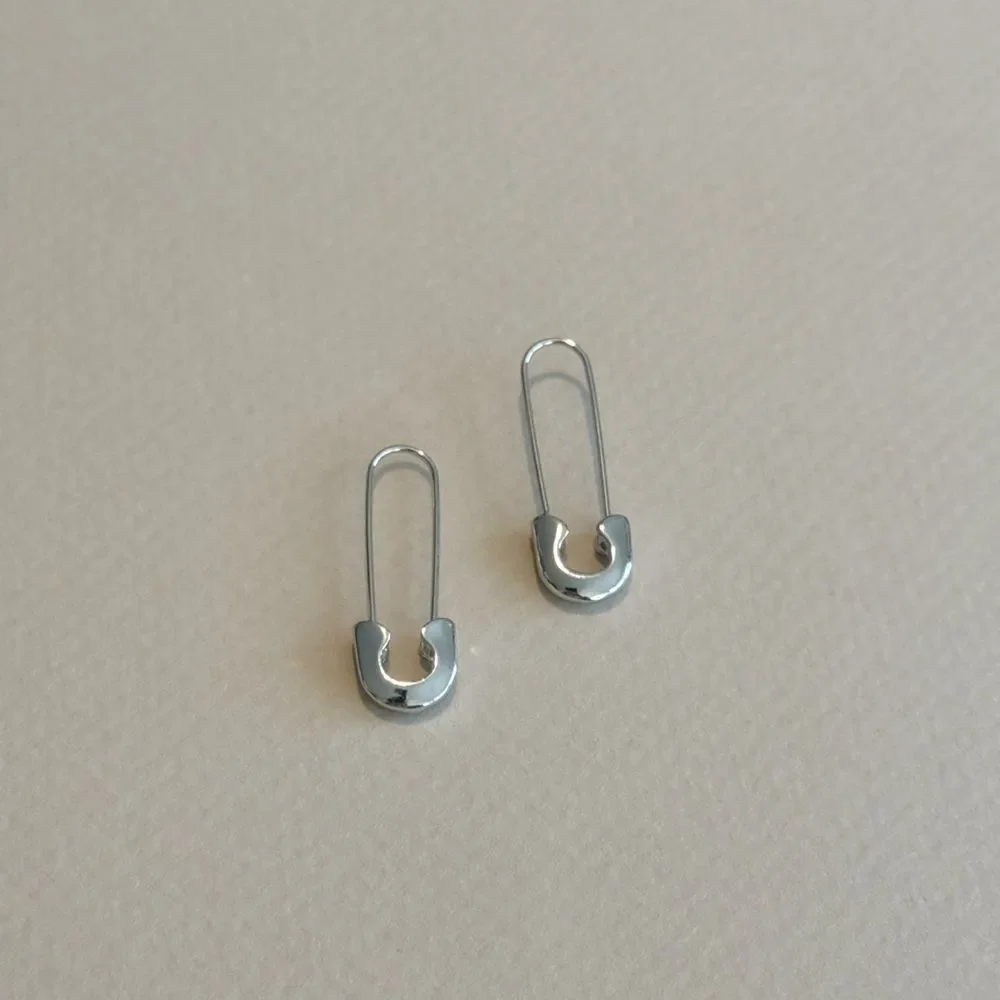 Silver Paperclip Earrings - Picture 3 of 5